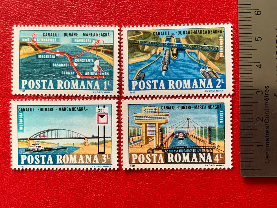 Romania - Original Vintage Postage Stamps- 1985 Danube-Black Sea Channel