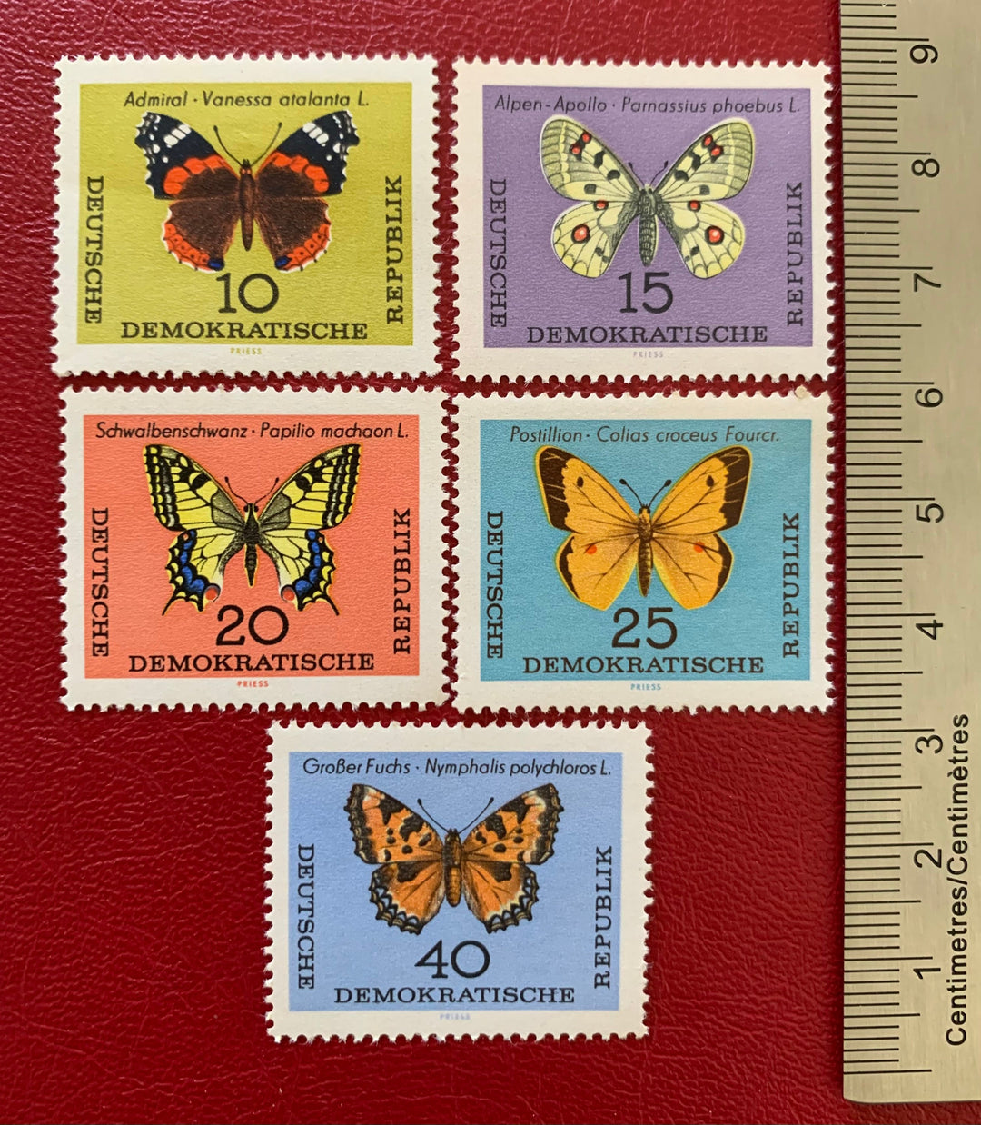 Germany (DDR) - Original Vintage Postage Stamps- 1964 Butterflies