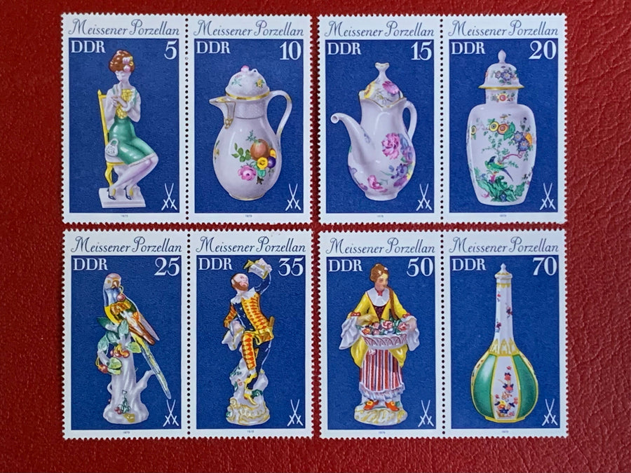 Germany (DDR) - Original Vintage Postage Stamps- 1979 Meissen Porcelain