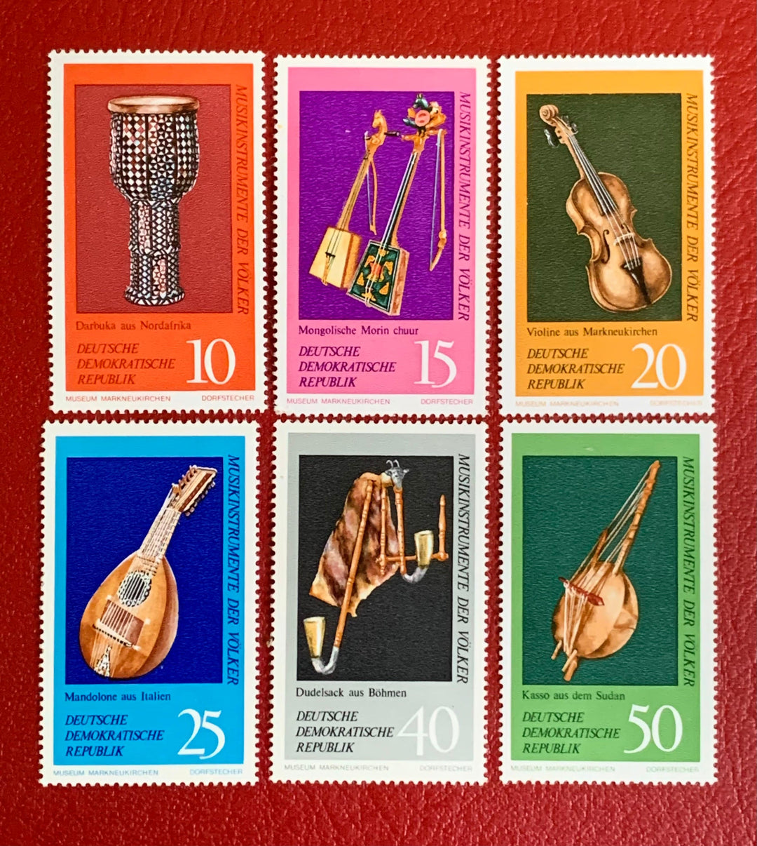 Germany (DDR) - Original Vintage Postage Stamps- 1971 Musical Instruments