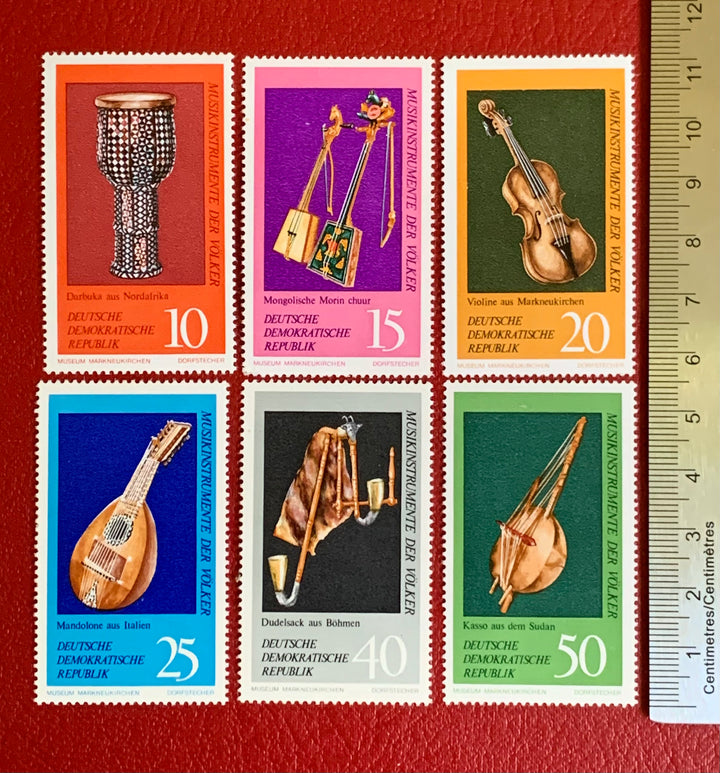 Germany (DDR) - Original Vintage Postage Stamps- 1971 Musical Instruments