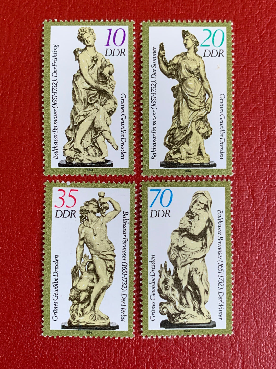 Germany (DDR) - Original Vintage Postage Stamps- 1984 Statues -for the collector, artist or crafter