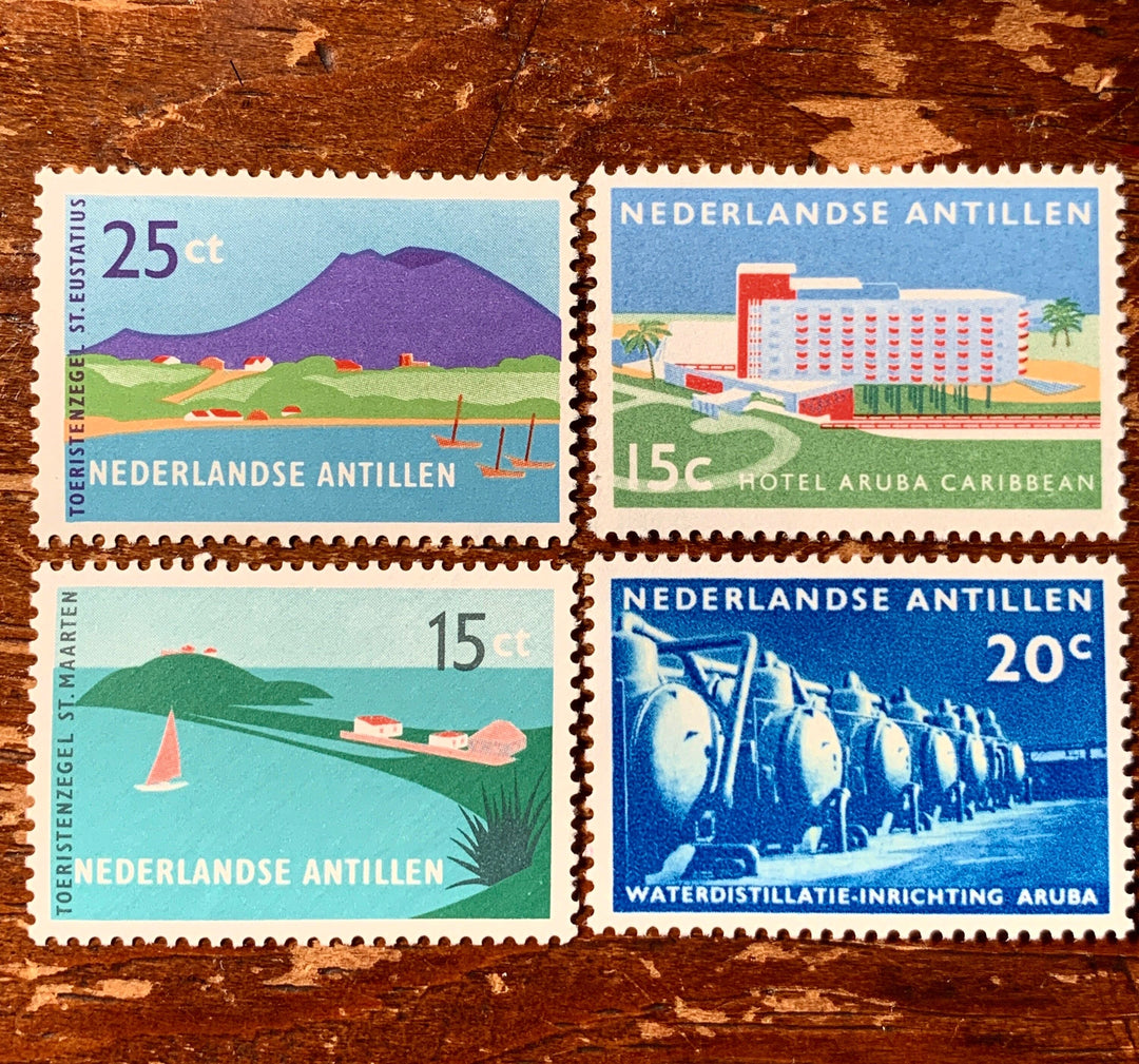 Netherlands Antilles- Original Vintage Postage Stamps- 1957-59
