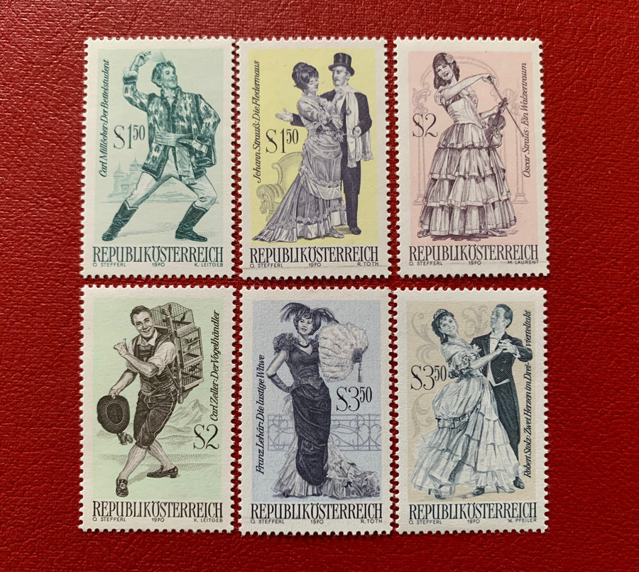 Austria - Original Vintage Postage Stamps - 1970 Operettas