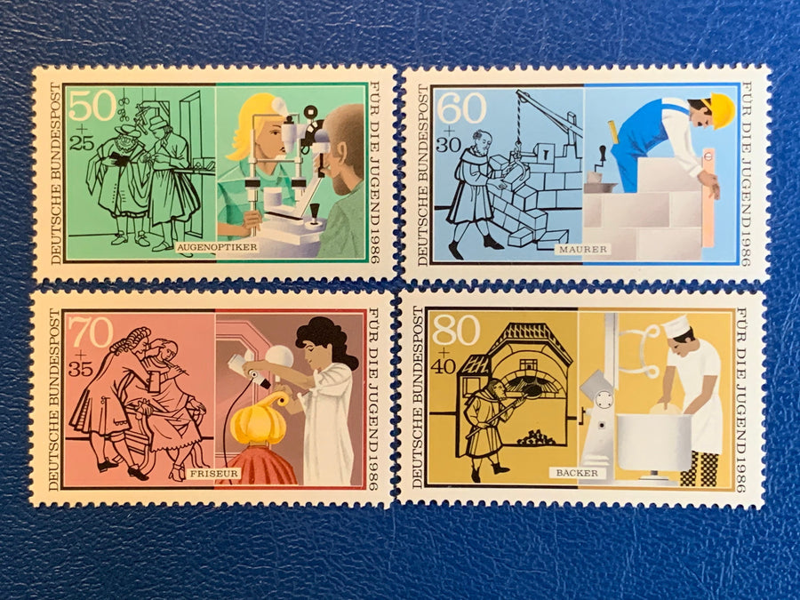 West Germany - Original Vintage Postage Stamps- 1986 Trades