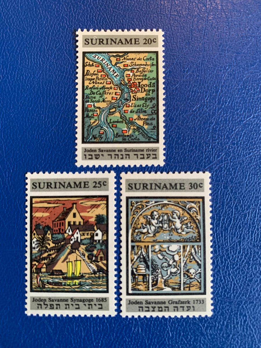 Suriname- Original Vintage Postage Stamps - 1968 Synagogue