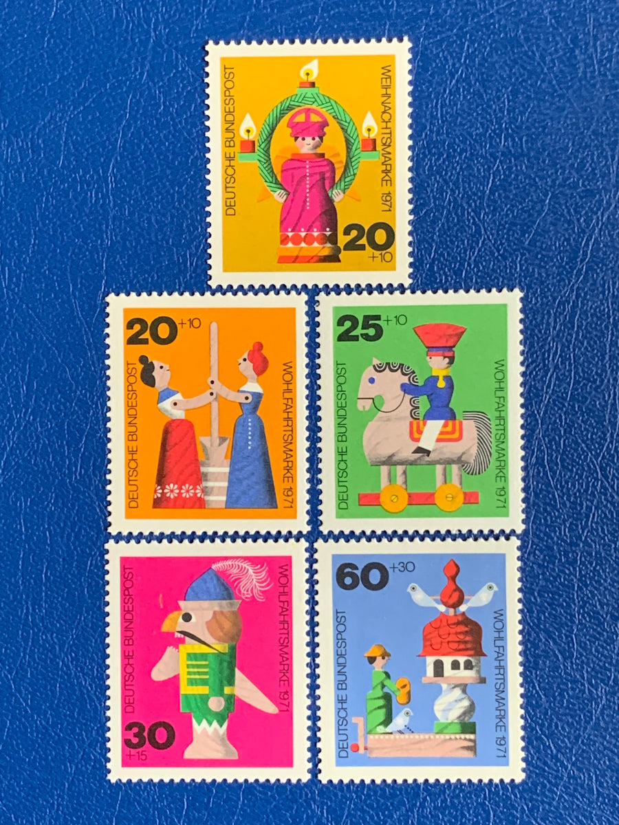 Original Vintage Postage Stamps-  West Germany -Christmas 1971