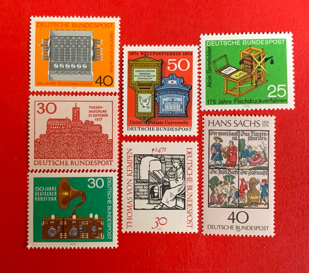 West Germany - Original Vintage Postage Stamps - Great Designs- 1967
