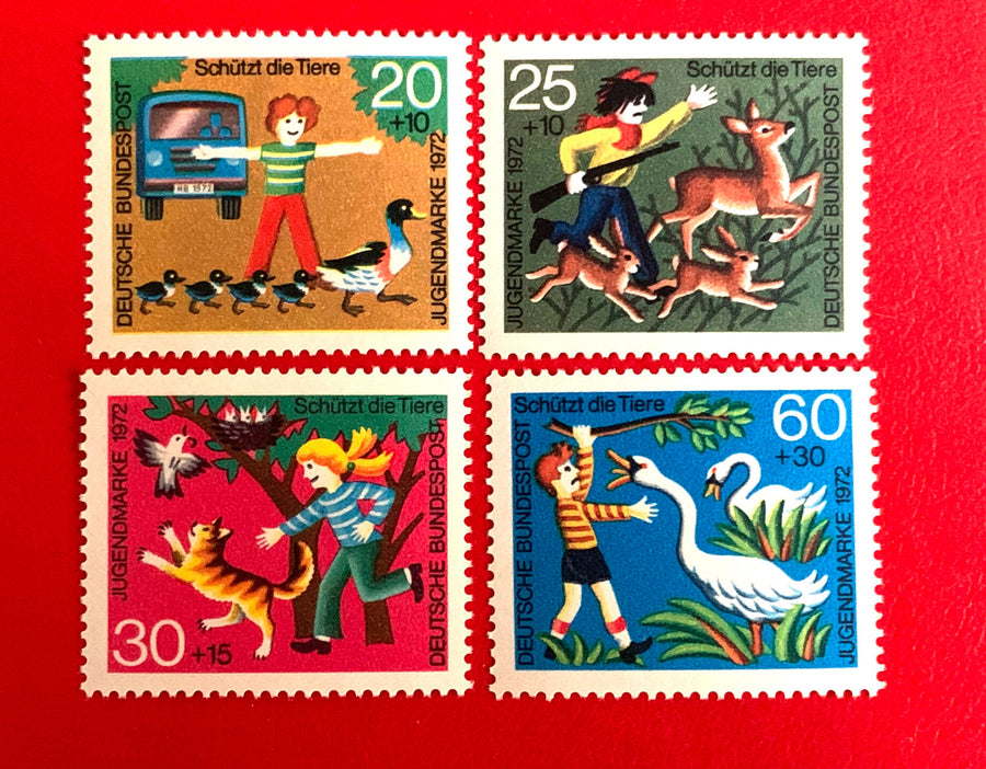 West Germany - Original Vintage Postage Stamps - Animal Welfare 1972