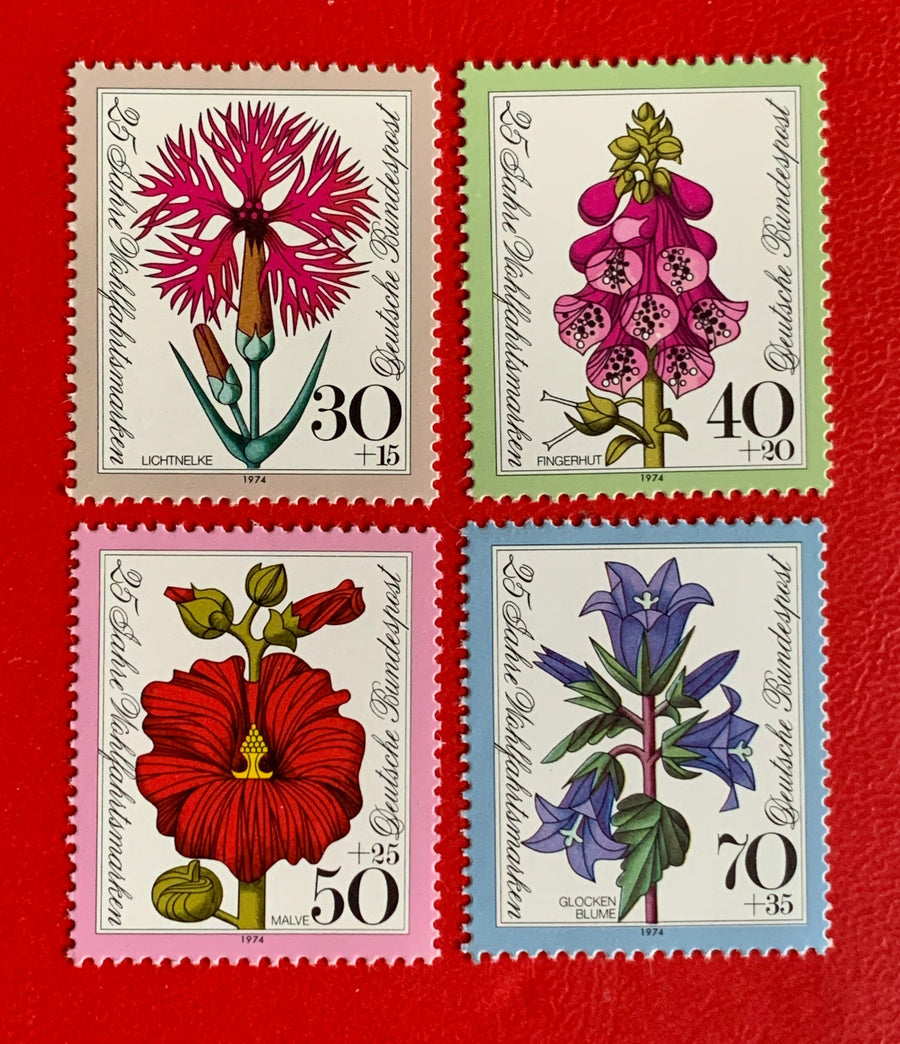 West Germany - Original Vintage Postage Stamps - Flowers- 1978