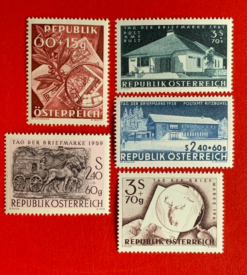 Austria - Original Vintage Postage Stamps - 1949, 1958-61 Stamp Day