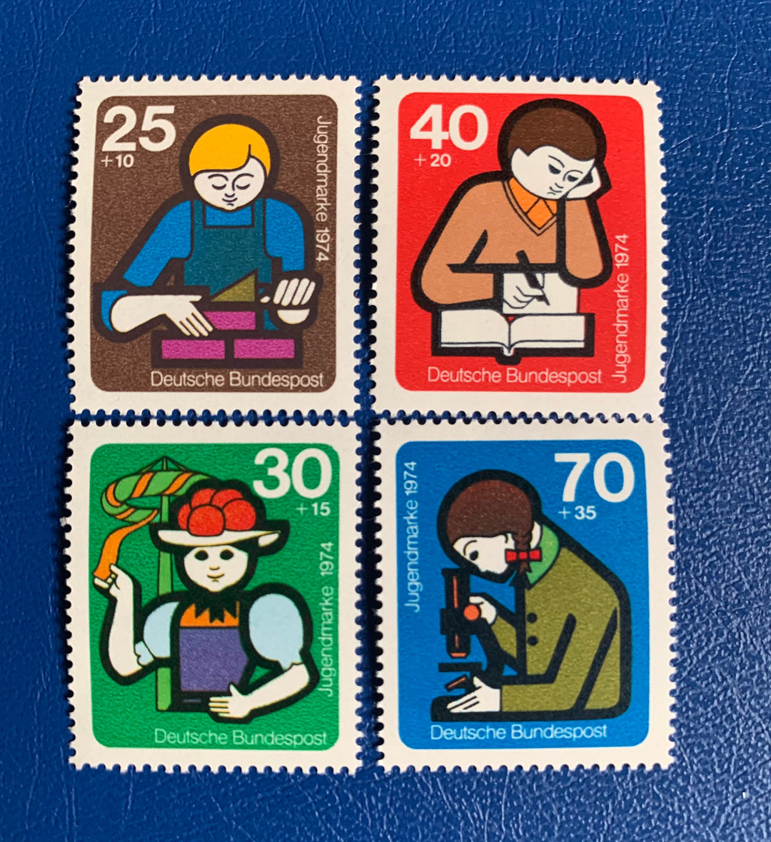 West Germany -Original Vintage Postage Stamps- 1974 - Workers