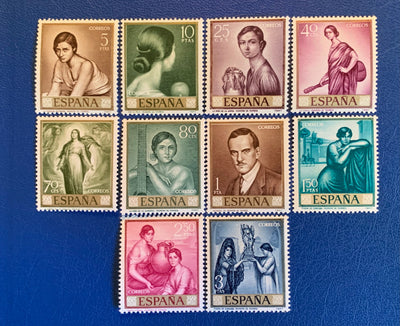 Spain - Original Vintage Postage Stamps- 1962 Art