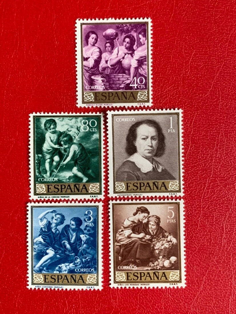 Spain - Original Vintage Postage Stamps- 1960 Art - On the Ridge Stamps