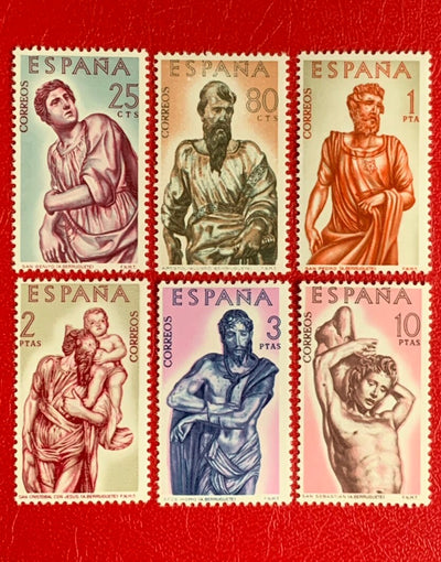 Spain - Original Vintage Postage Stamps- 1962 Sculpture