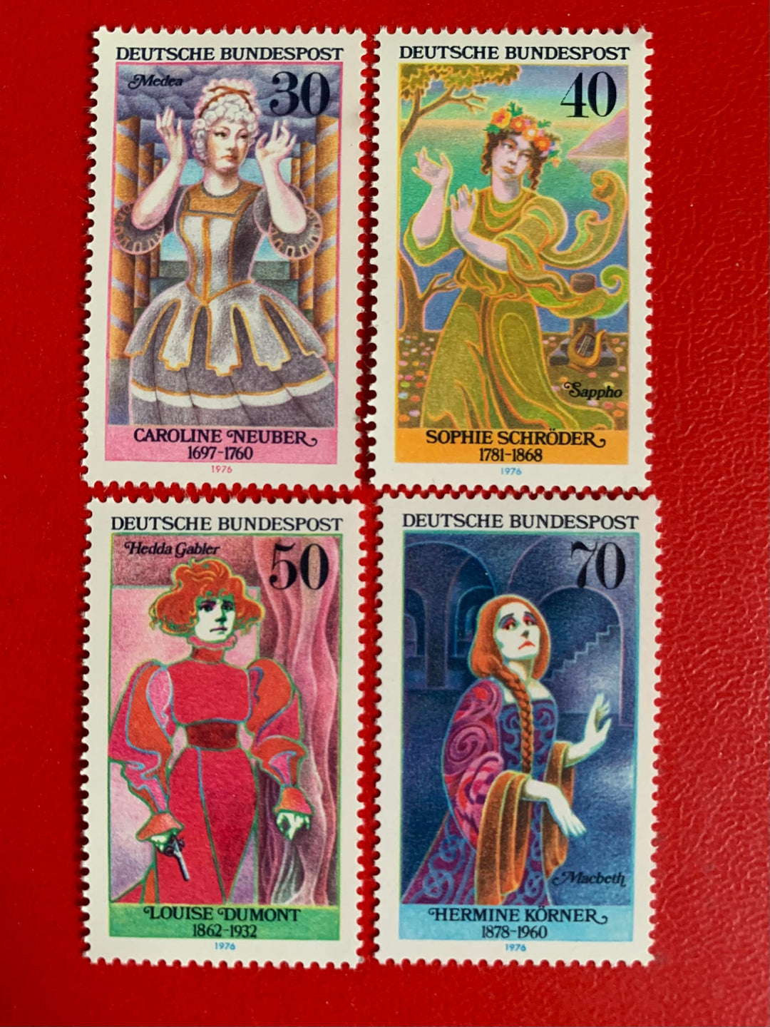 West Germany - Original Vintage Postage Stamps - Famous German Actresses- 1967