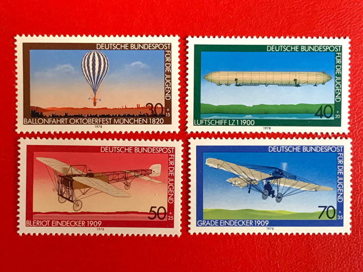 West Germany - Original Vintage Postage Stamps - Aviation History 1978