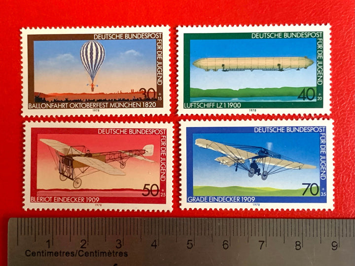 West Germany - Original Vintage Postage Stamps - Aviation History 1978