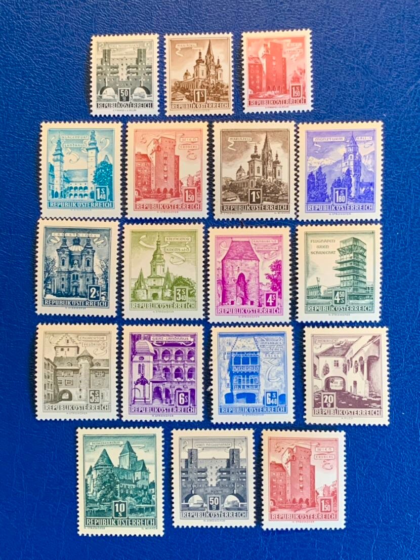 Austria - Original Vintage Postage Stamps - 1958, 59, 65 Buildings