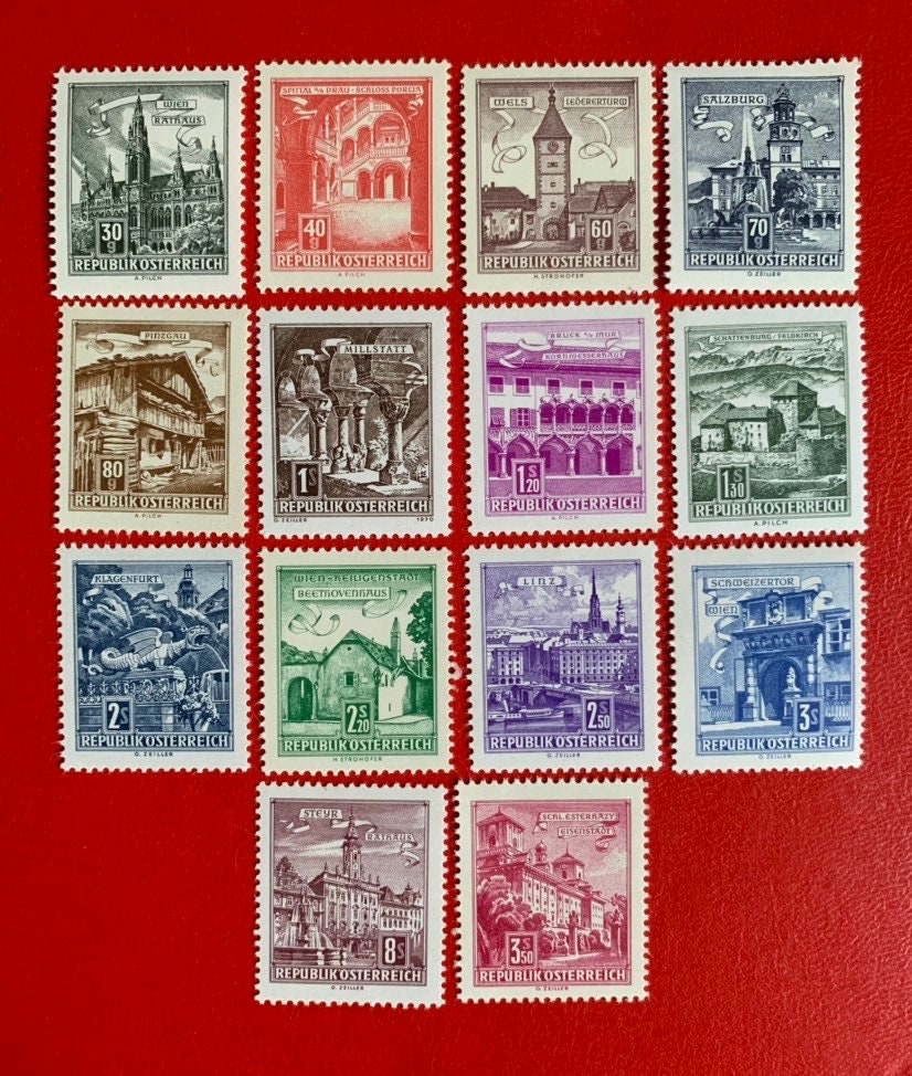 Austria - Original Vintage Postage Stamps - 1960-62 Buildings