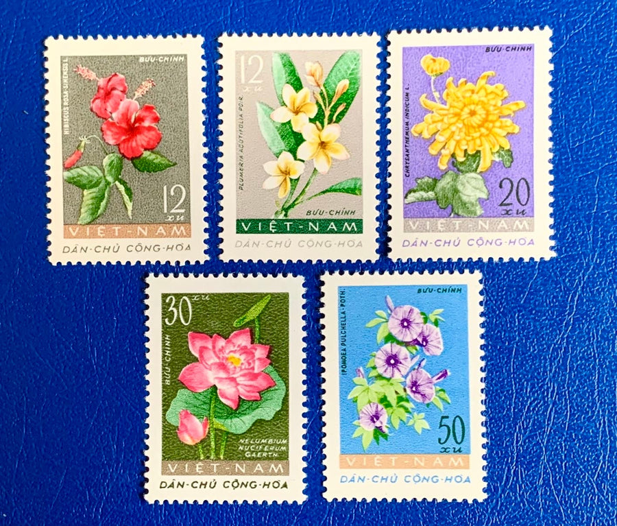 Vietnam (South)- Original Vintage Postage Stamps- 1962 Spring & Summer Flowers