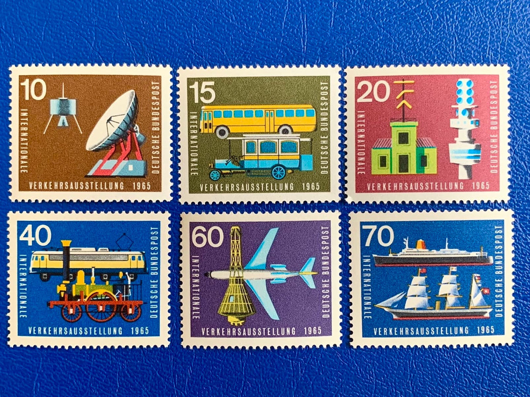 West Germany -Original Vintage Postage Stamps- 1965 Traffic Exhibition