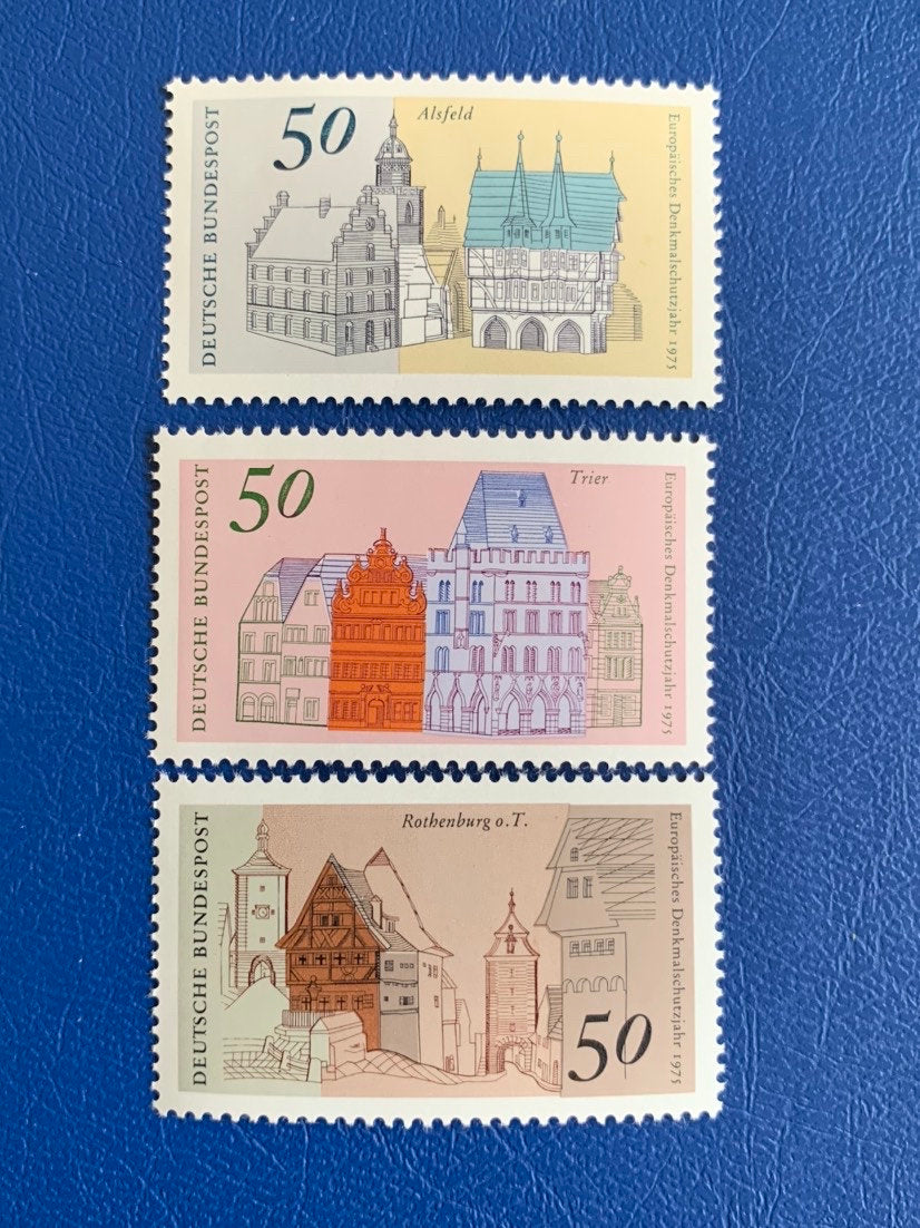 West Germany -Original Vintage Postage Stamps- 1975 European Architecture Year