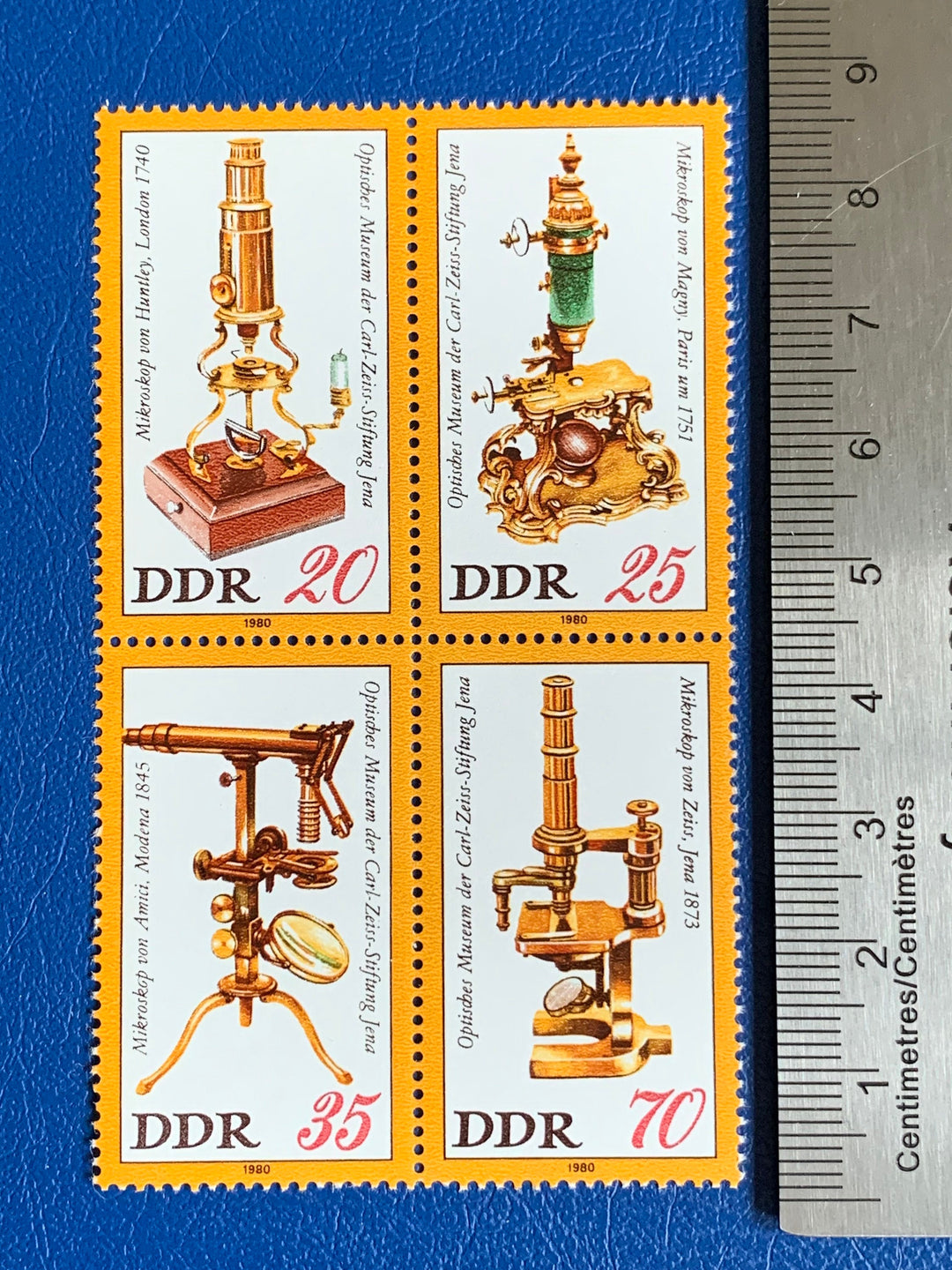 Allemagne (RDA) - Timbres-poste originaux - Microscopes 1980 - Timbres ...