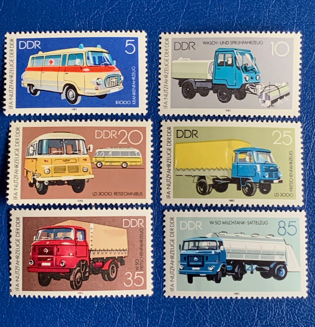 Germany (DDR) - Original Vintage Postage Stamps- 1983 Commercial Vehicles