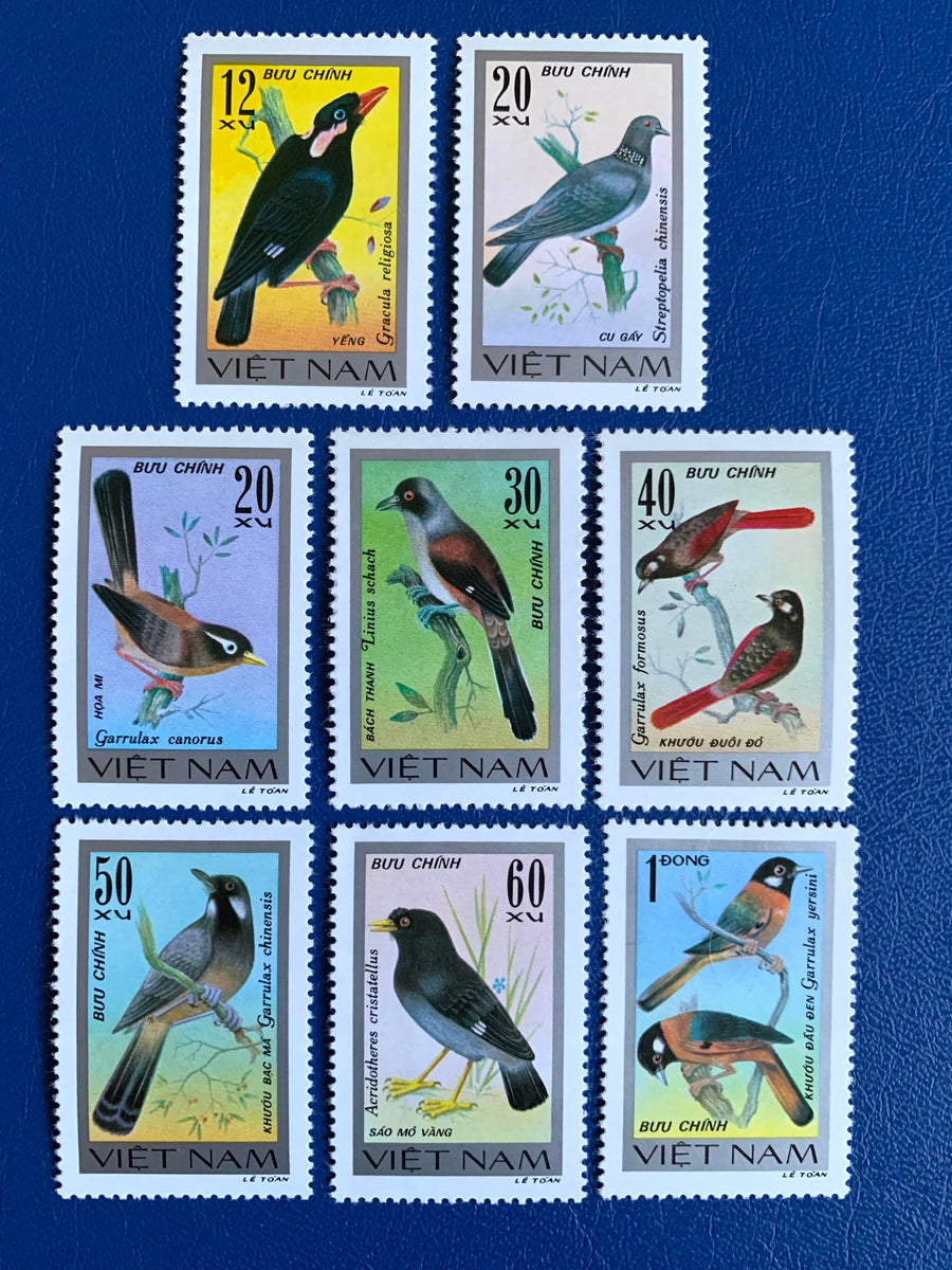 Vietnam- Original Vintage Postage Stamps- 1978 Songbirds