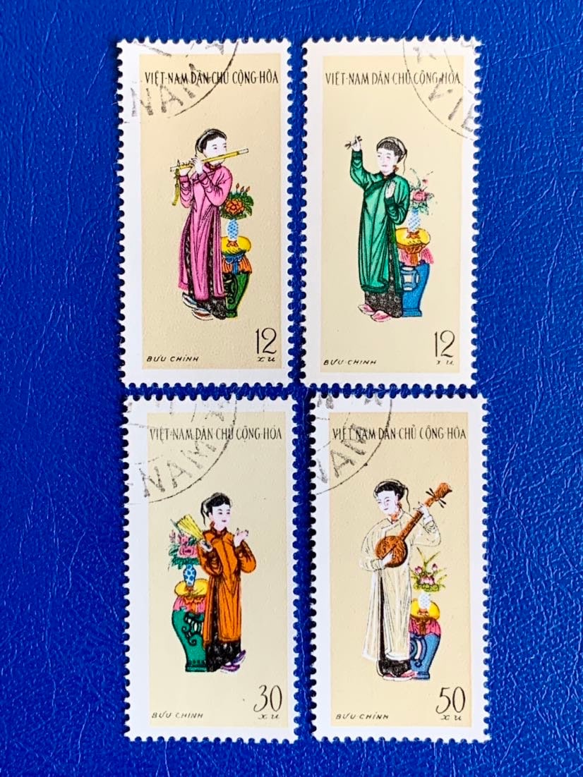 Vietnam (South)- Original Vintage Postage Stamps- 1961 Musicians