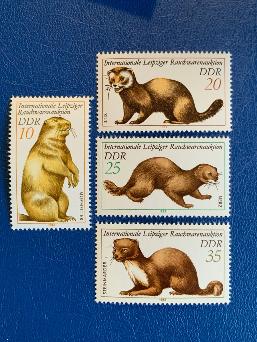 Germany (DDR) - Original Vintage Postage Stamps- 1982 Marmots & Martins