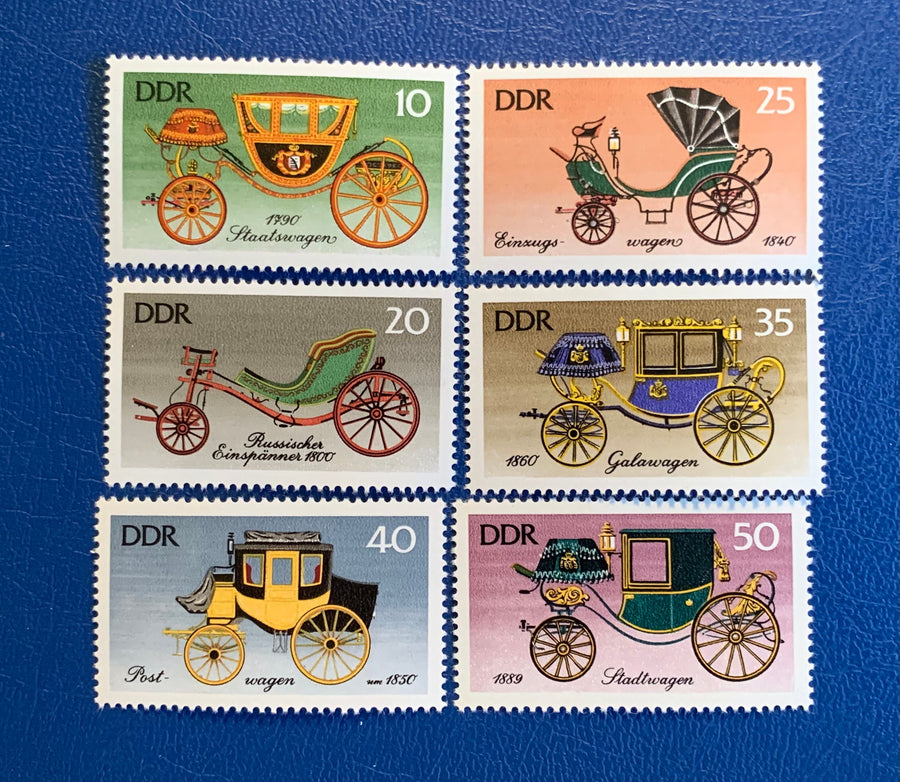 Germany (DDR) - Original Vintage Postage Stamps- 1976 Historical Carriages