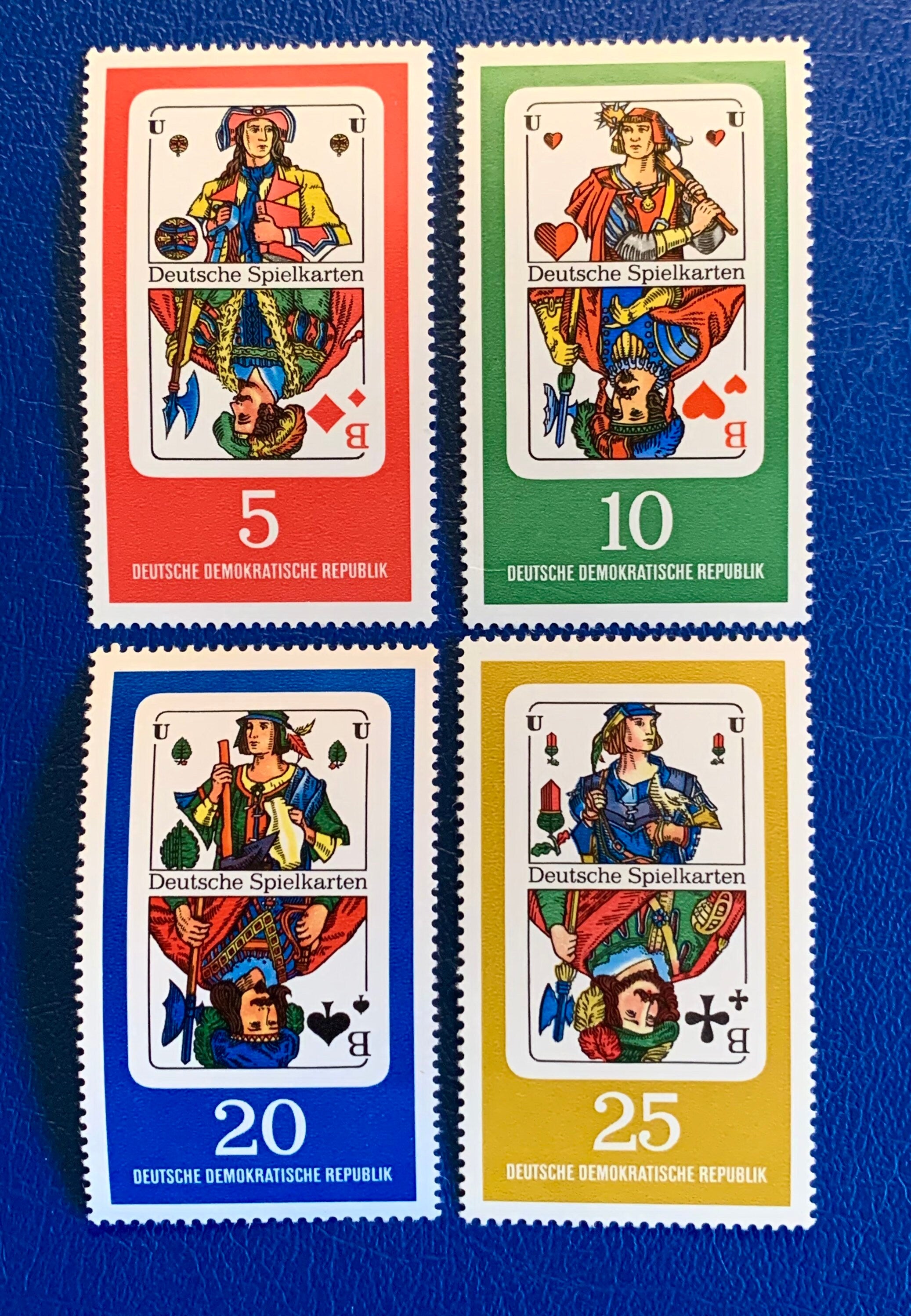 Germany (DDR) - Original Vintage Postage Stamps- 1967 Playing Cards ...