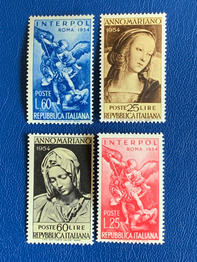 Italy - Original Vintage Postage Stamps- 1954 Archangel Michel (Reni), Mariab Year
