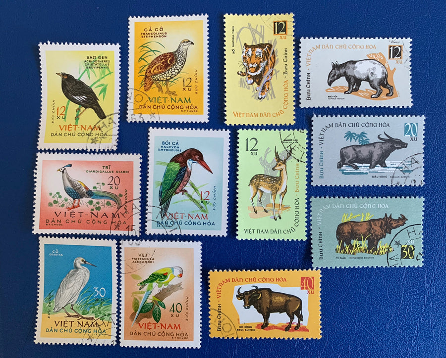 Vietnam- Original Vintage Postage Stamps- 1963-64 Birds & Wild Animals