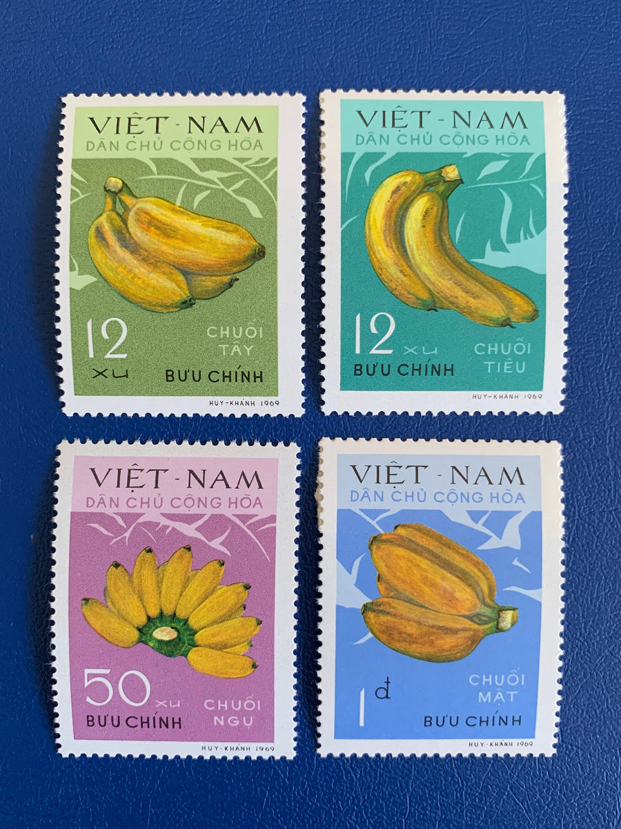 Vietnam- Original Vintage Postage Stamps- 1970 Bananas