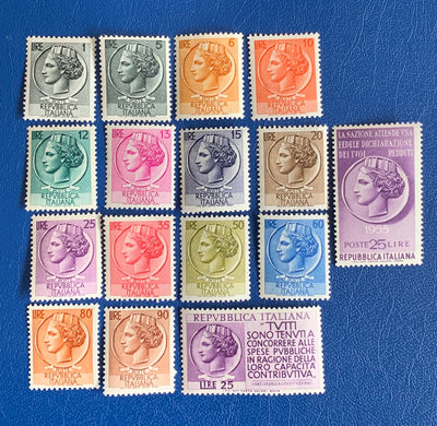 Italy - Original Vintage Postage Stamps- 1955 Coin of Syracuse