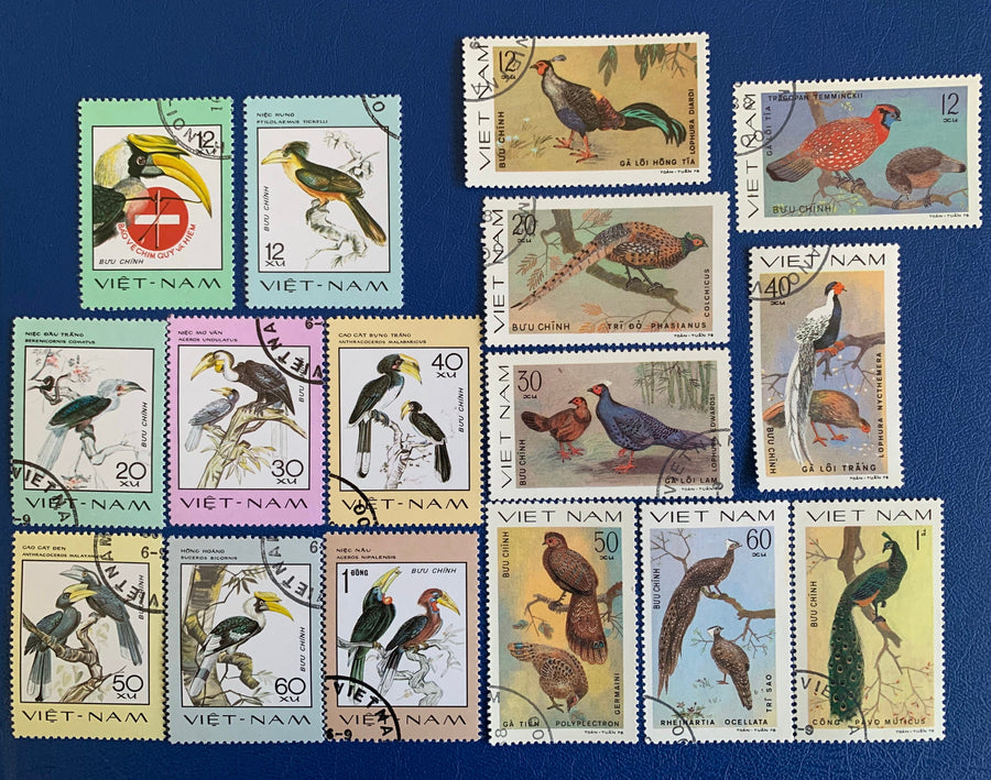 Vietnam- Original Vintage Postage Stamps- 1977/79 -Pheasants & Toucans
