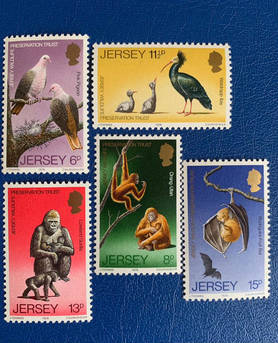 Jersey - Original Vintage Postage Stamps - 1979 Wildlife Preservation Series 3 - for the collector, artist or crafter