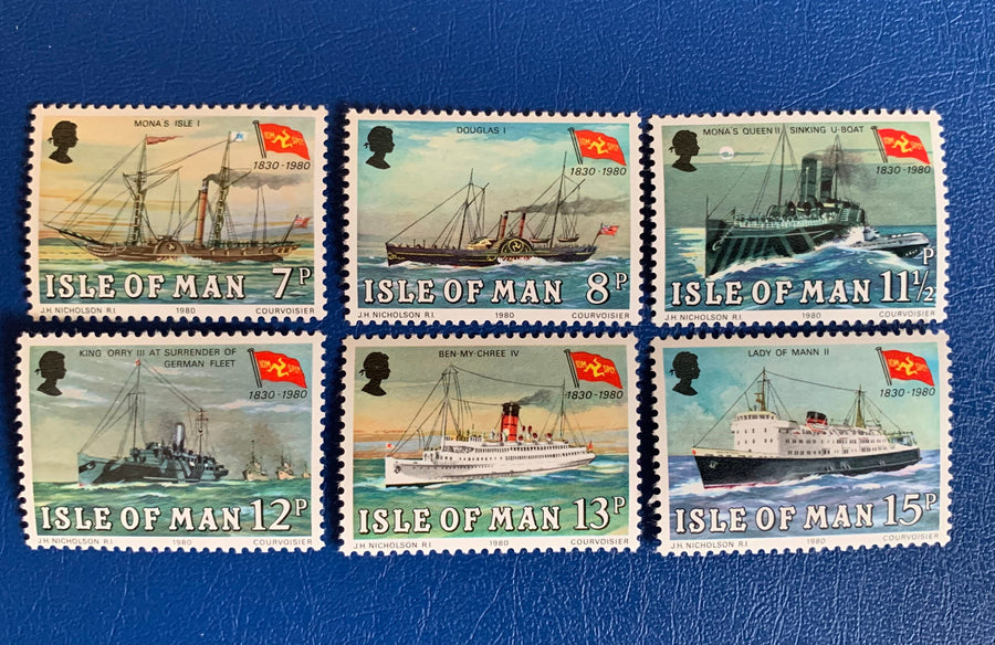 Isle of Man - Original Vintage Postage Stamps - 1980 150th AnniversarySteam Packet Company - for the collector, artist or crafter
