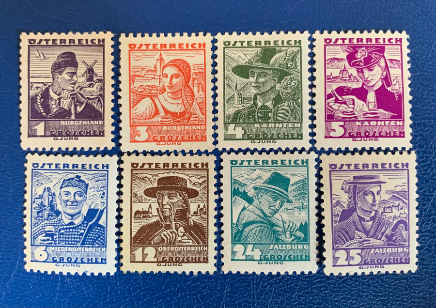 Austria - Original Vintage Postage Stamps - 1934 Costumes