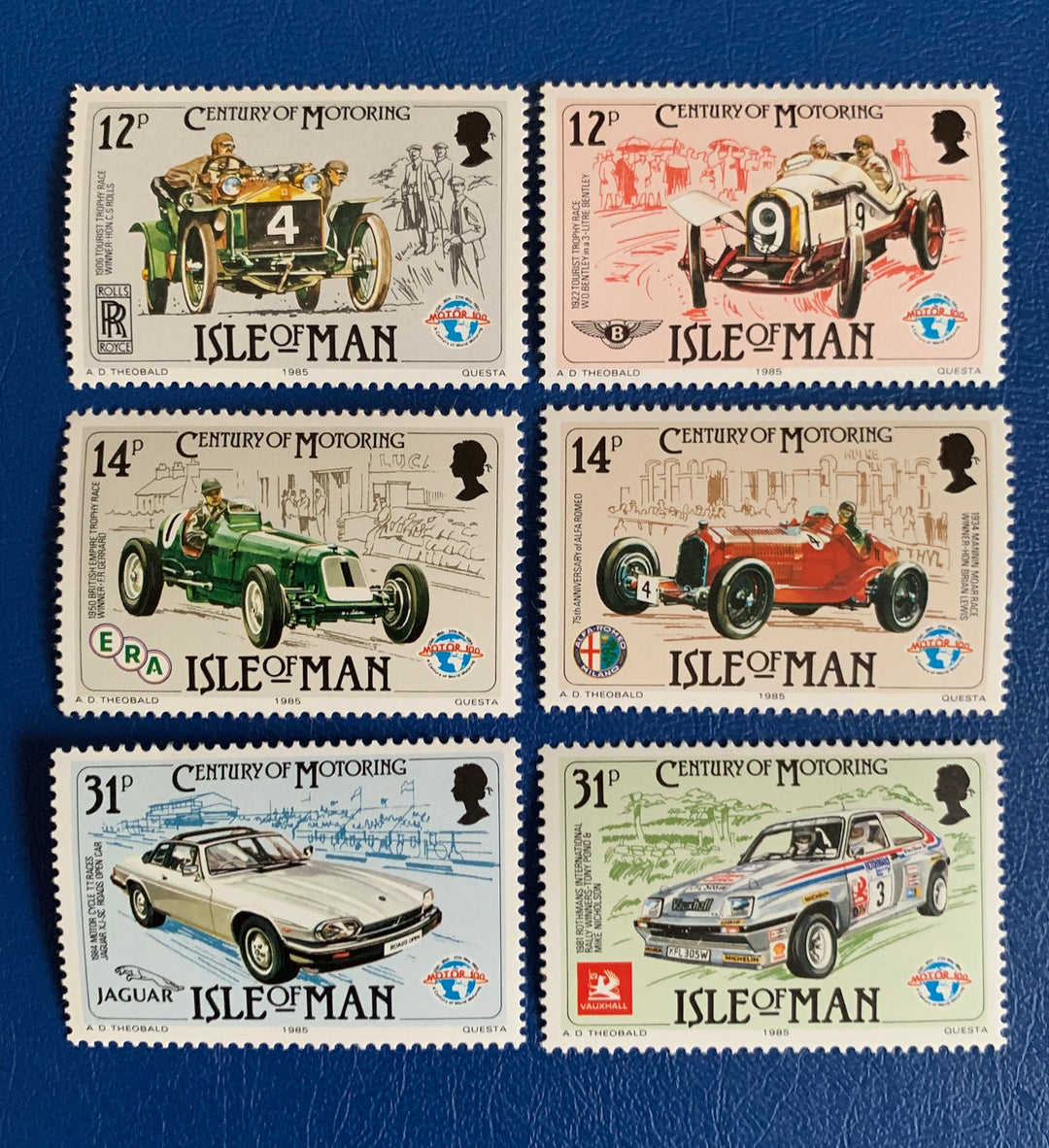Isle of Man - Original Vintage Postage Stamps - 1985 - History of Motoring- for the collector, artist or crafter