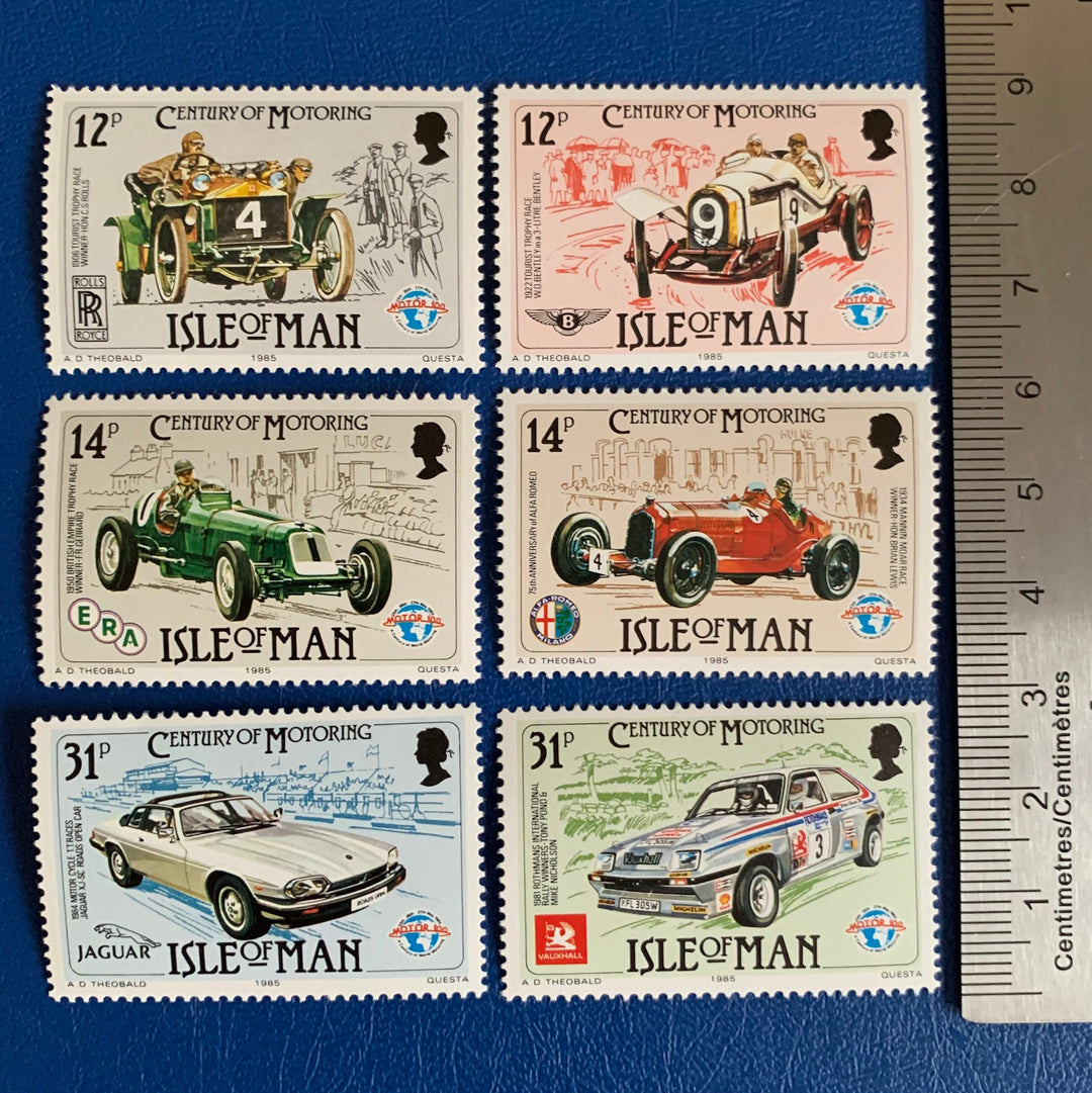 Isle of Man - Original Vintage Postage Stamps - 1985 - History of Motoring- for the collector, artist or crafter