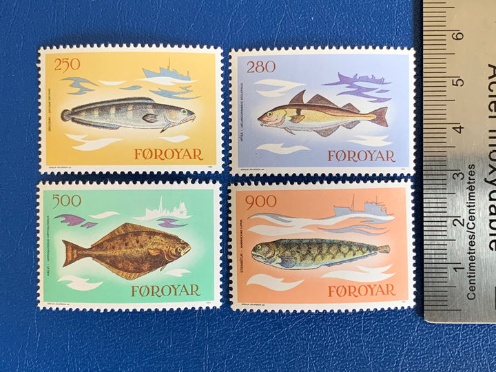 Faroe Islands- Original Vintage Postage Stamps- 1983 Fish - for the collector, artist or crafter