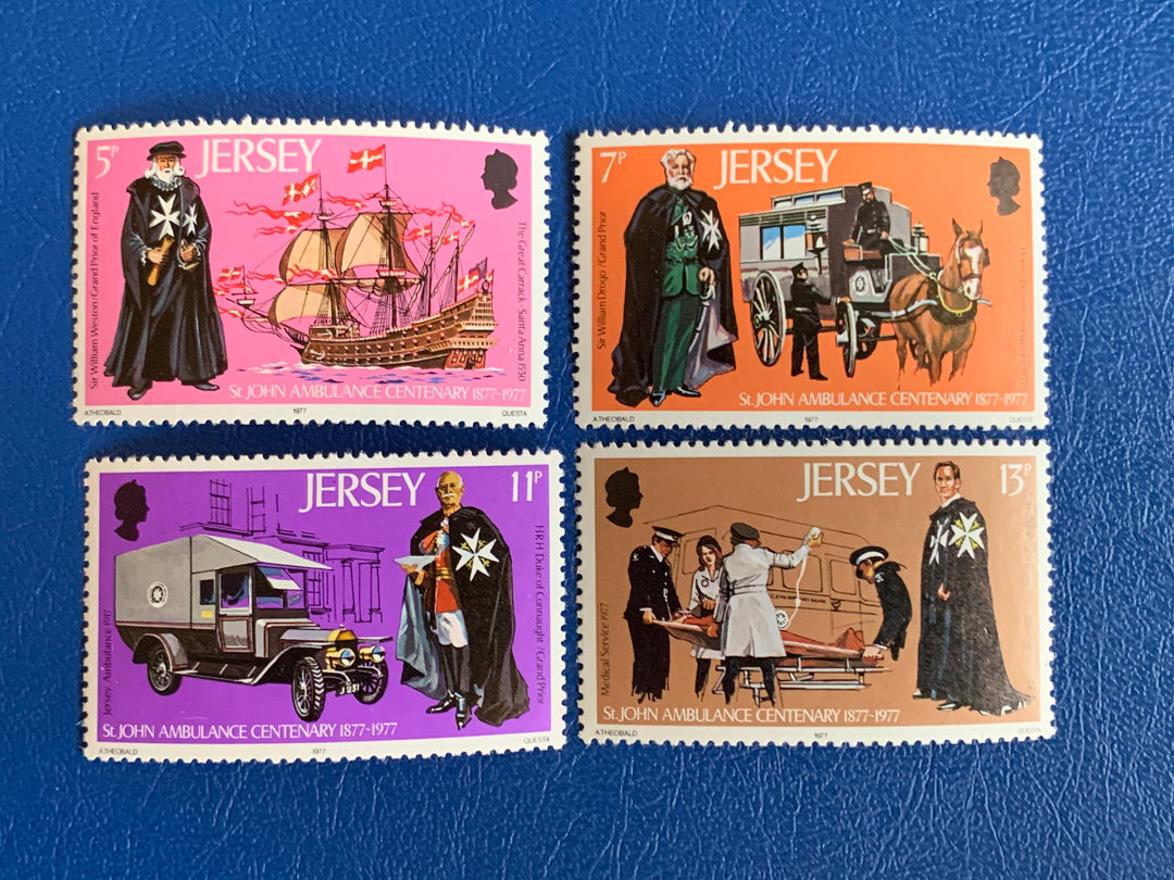 Jersey - Original Vintage Postage Stamps - 1977 St John’s Ambulance- for the collector, artist or crafter