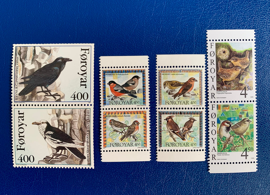 Faroe Islands- Original Vintage Postage Stamps- 1996-99 Birds- for the collector, artist or crafter