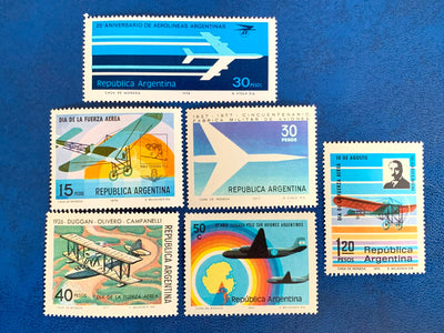 Argentina - Original Vintage Postage Stamps- 1974-77 Aviation - for the collector, artist or crafter - scrapbooks, decoupage, collage