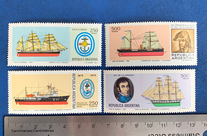 Argentina - Original Vintage Postage Stamps- 1979-80 Ships - for the collector, artist or crafter