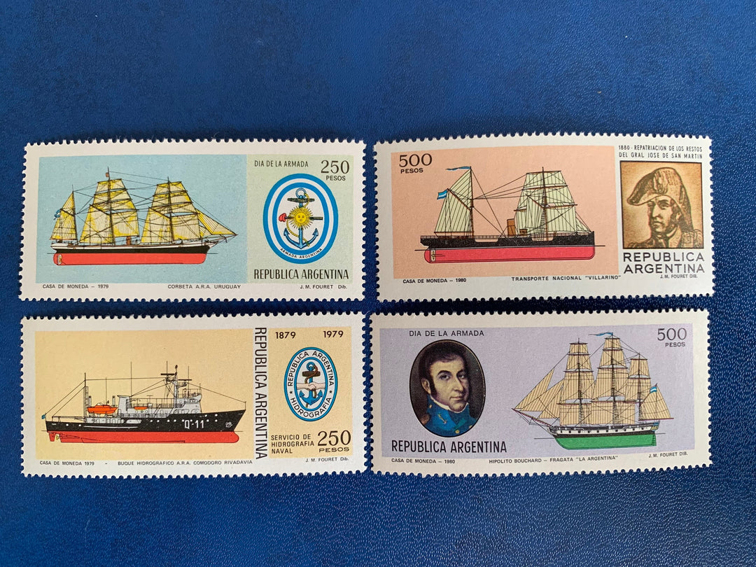 Argentina - Original Vintage Postage Stamps- 1979-80 Ships - for the collector, artist or crafter